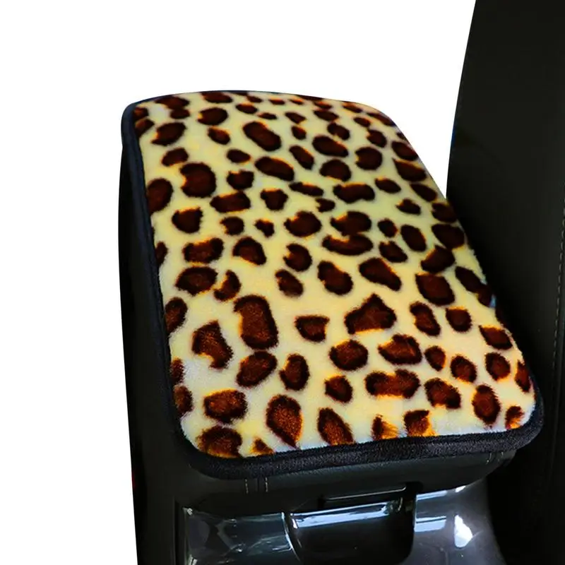 

Накладка на подлокотник автомобиля, короткая плюшевая накладка на центральную консоль с леопардовым принтом