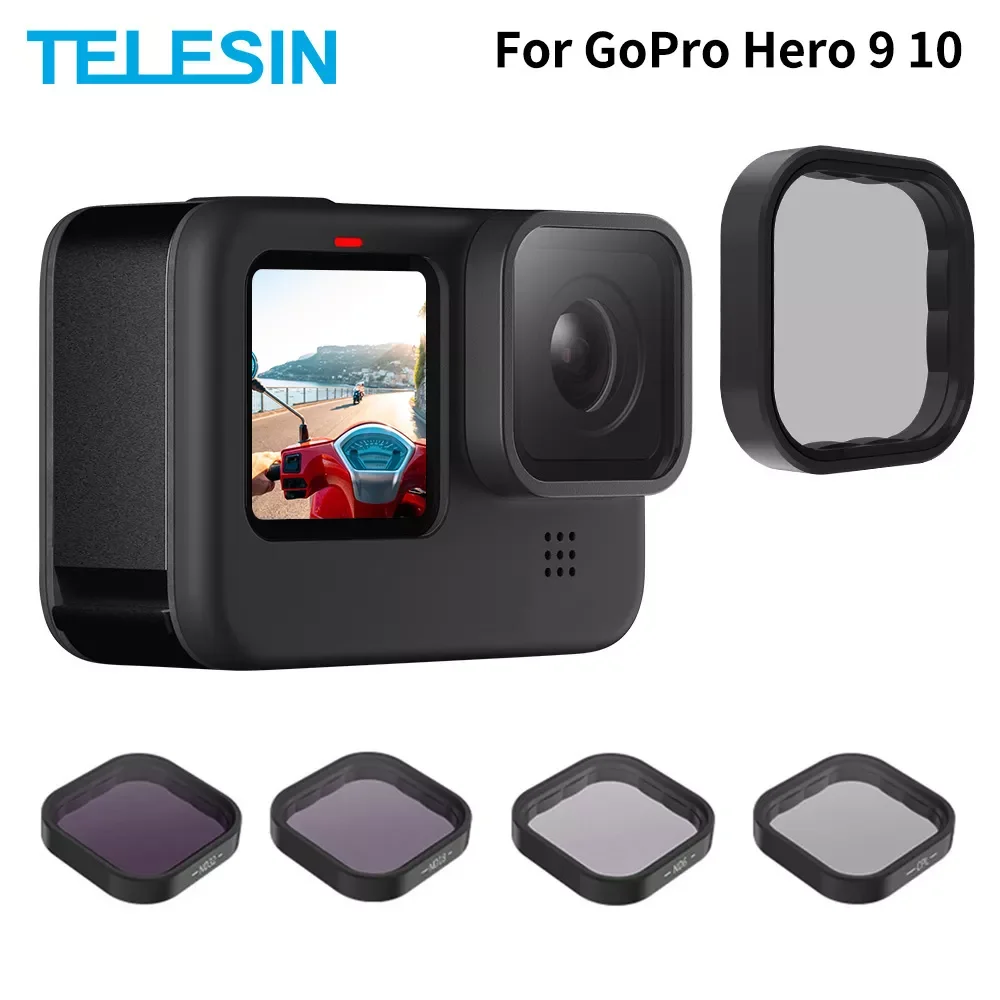 

TELESIN ND8 ND16 ND32 CPL Lens Filter Set Aluminium Alloy Frame for GoPro Hero 9 10 Black Action Camera ND CPL Lens Accessoreis