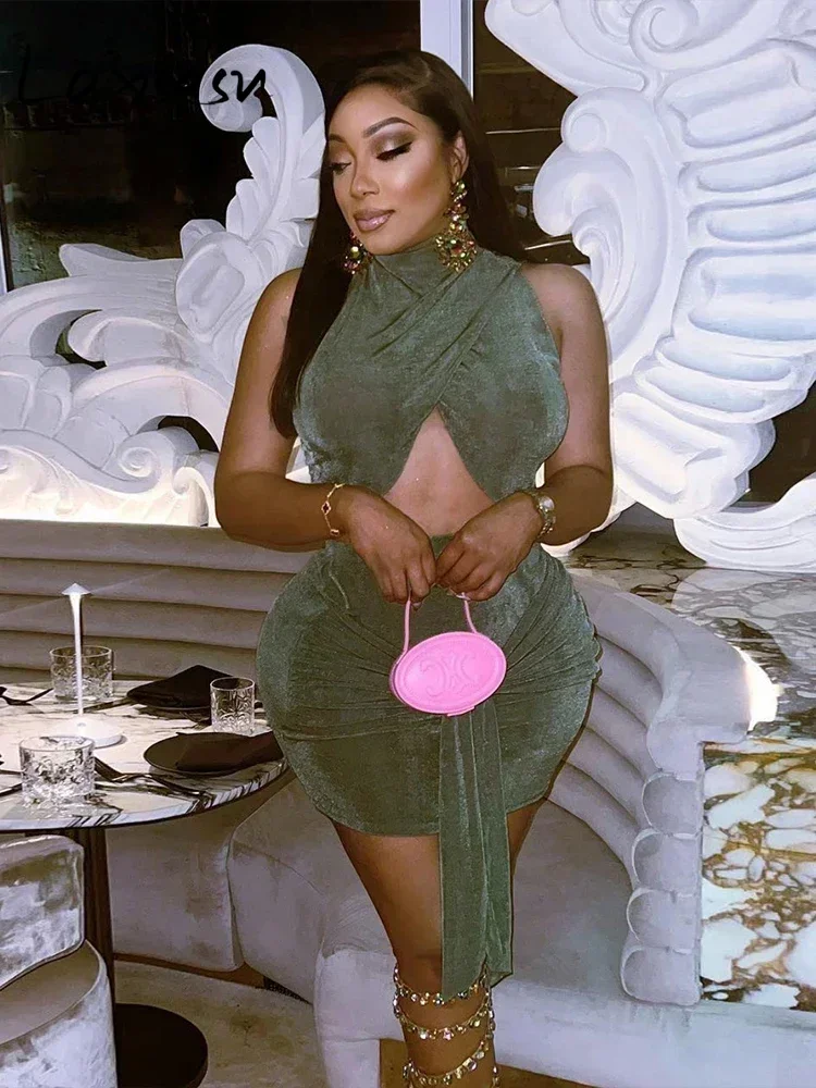 Laxsesu однотонный сексуальный женский комплект из 2 предметов с рюшами топы на