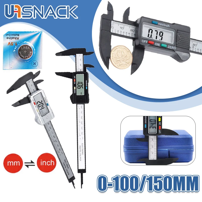 

150mm Electronic Digital Caliper 6 Inch Carbon Fiber Vernier Caliper Gauge Micrometer Measuring Tools Digital Ruler Gauging Tool