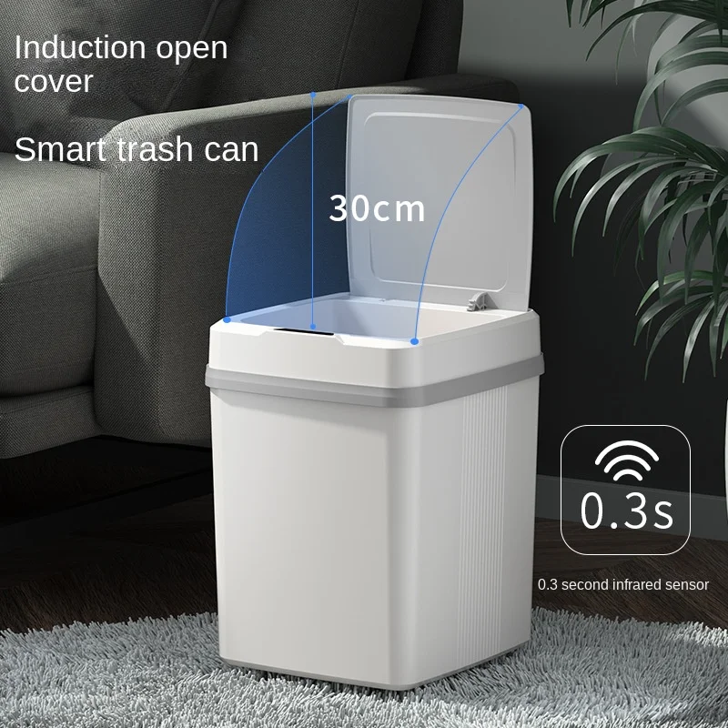 

12L Intelligent Trash Can Automatic Sensor Dustbin Sensor Electric Waste Bin Home Rubbish Can For Kitchen Bathroom Garbage