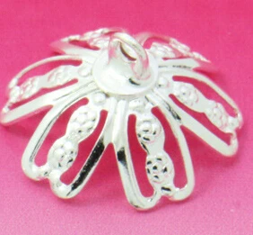 50pcs 15MM Six Flower Piece CAP CONNECTOR CLASP for DIY GLASS GLOBE VIALS&BOTTLES&BEAD Antique Bronze-Silver -Rose Gold Plated