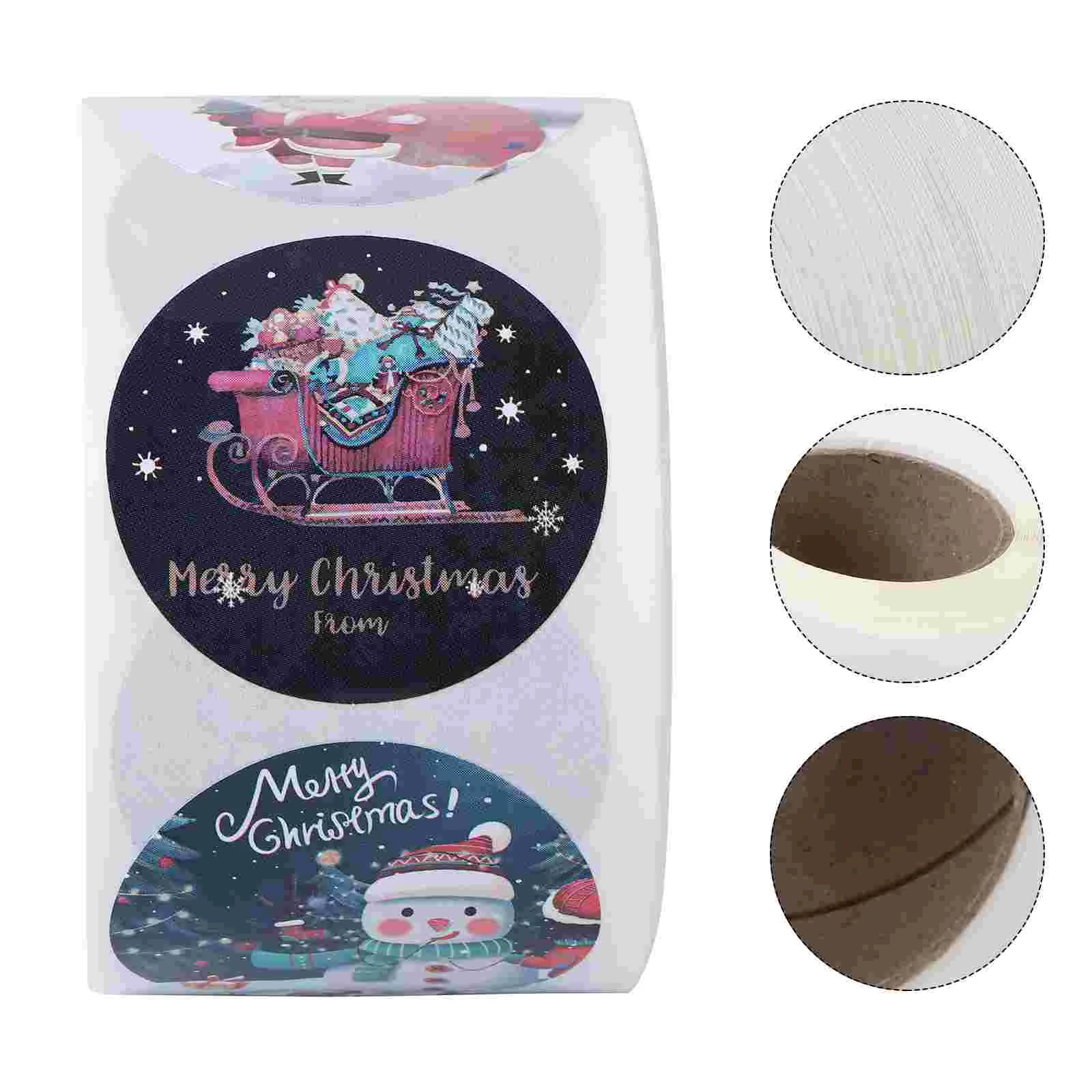 

Christmas Sticker Gift Giftsstickers Sealing Tag Switch Decals Holiday Labelsdecorative Envelope Seal Round Adhesive Label