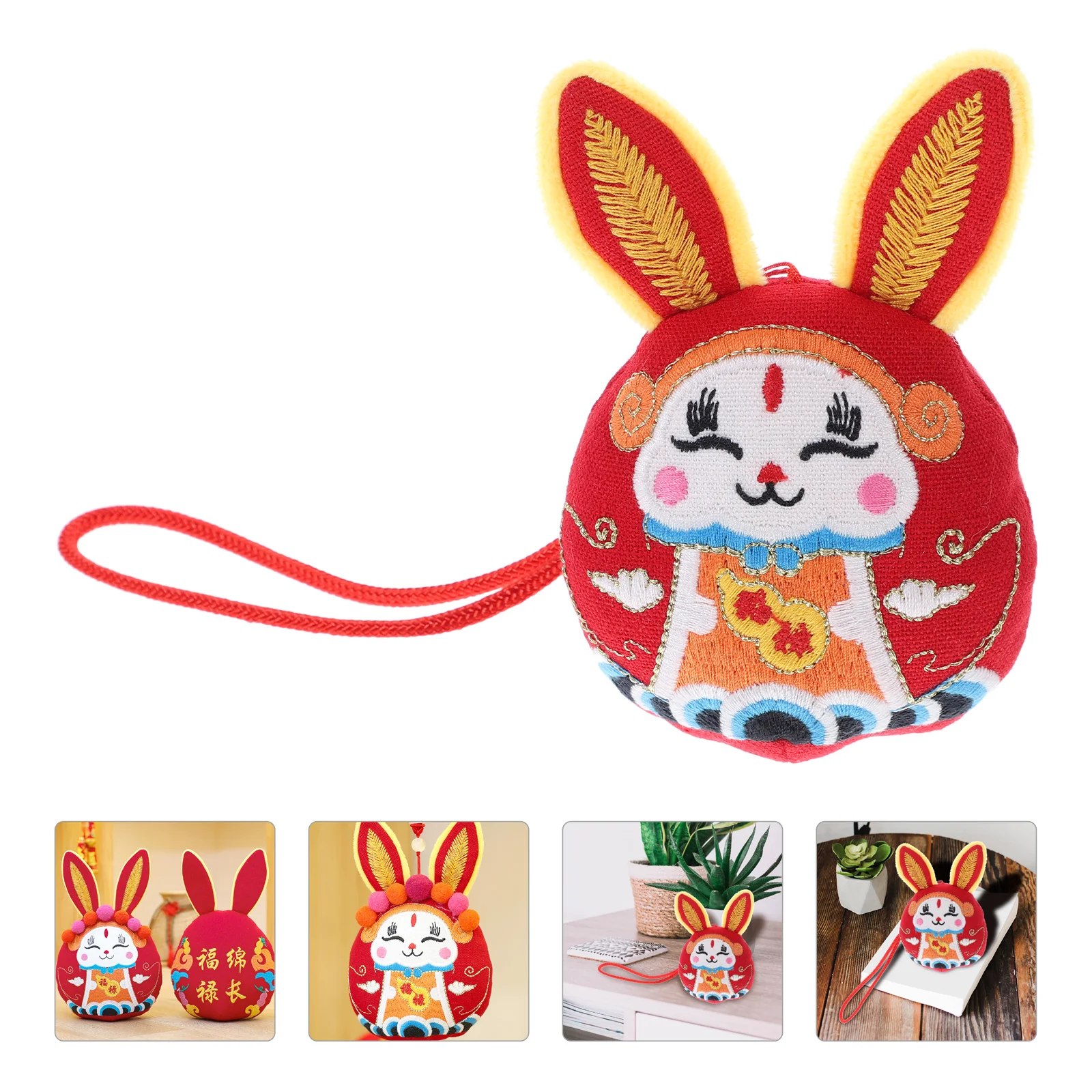 

Rabbit Hanging Pendant Plush Rabbit Ornament Chinese New Year Rabbit Ornament