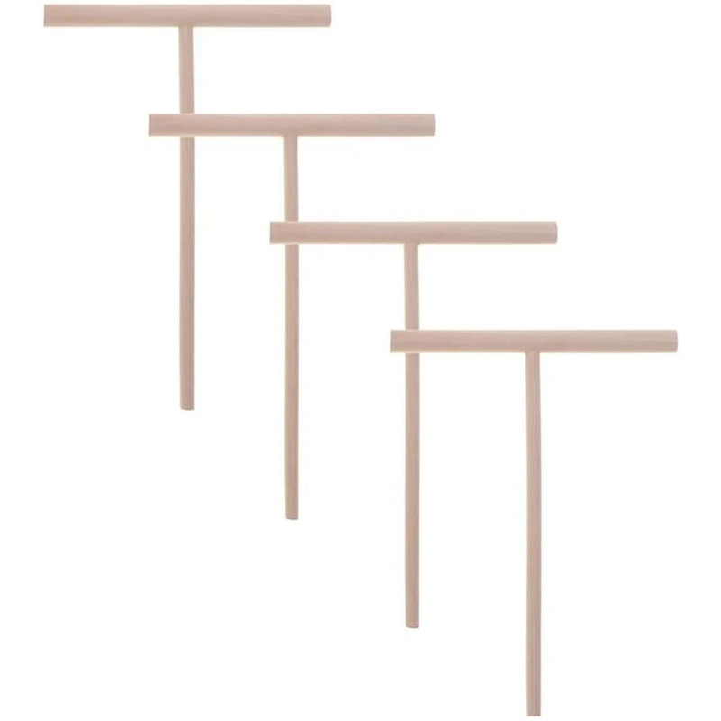

4Pcs T Shape Crepe Maker Pancake Batter Wooden Spreader Stick, Wooden Crepe Tools,Crepe Spreaders For Making Crepes