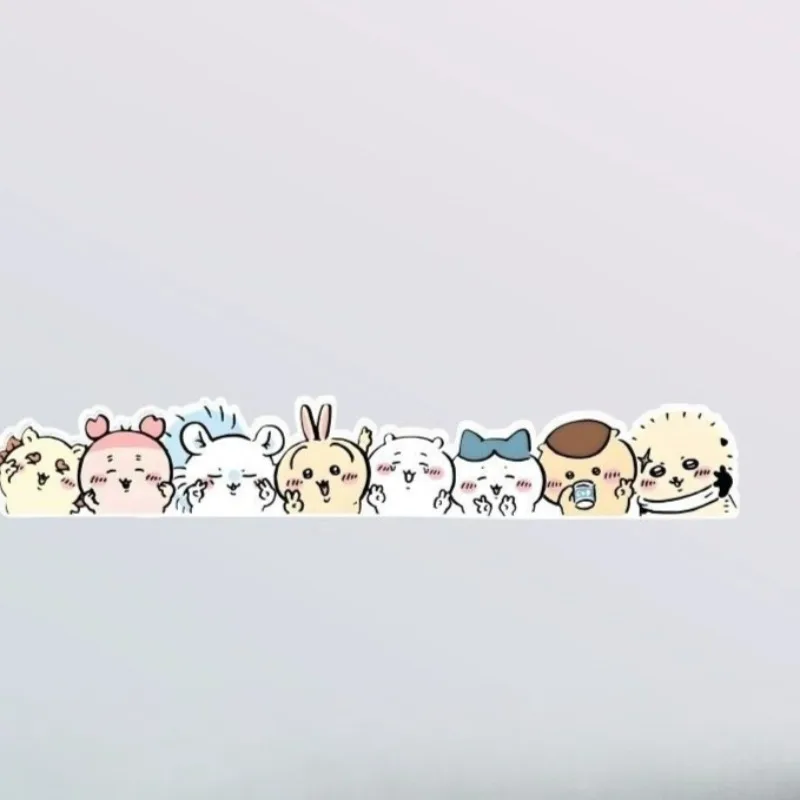 Фото Милые статические наклейки Kawaii Chiikawa для автомобильных стекол: съемные, многоразовые, без следов, прочные, праздничные игрушки №3