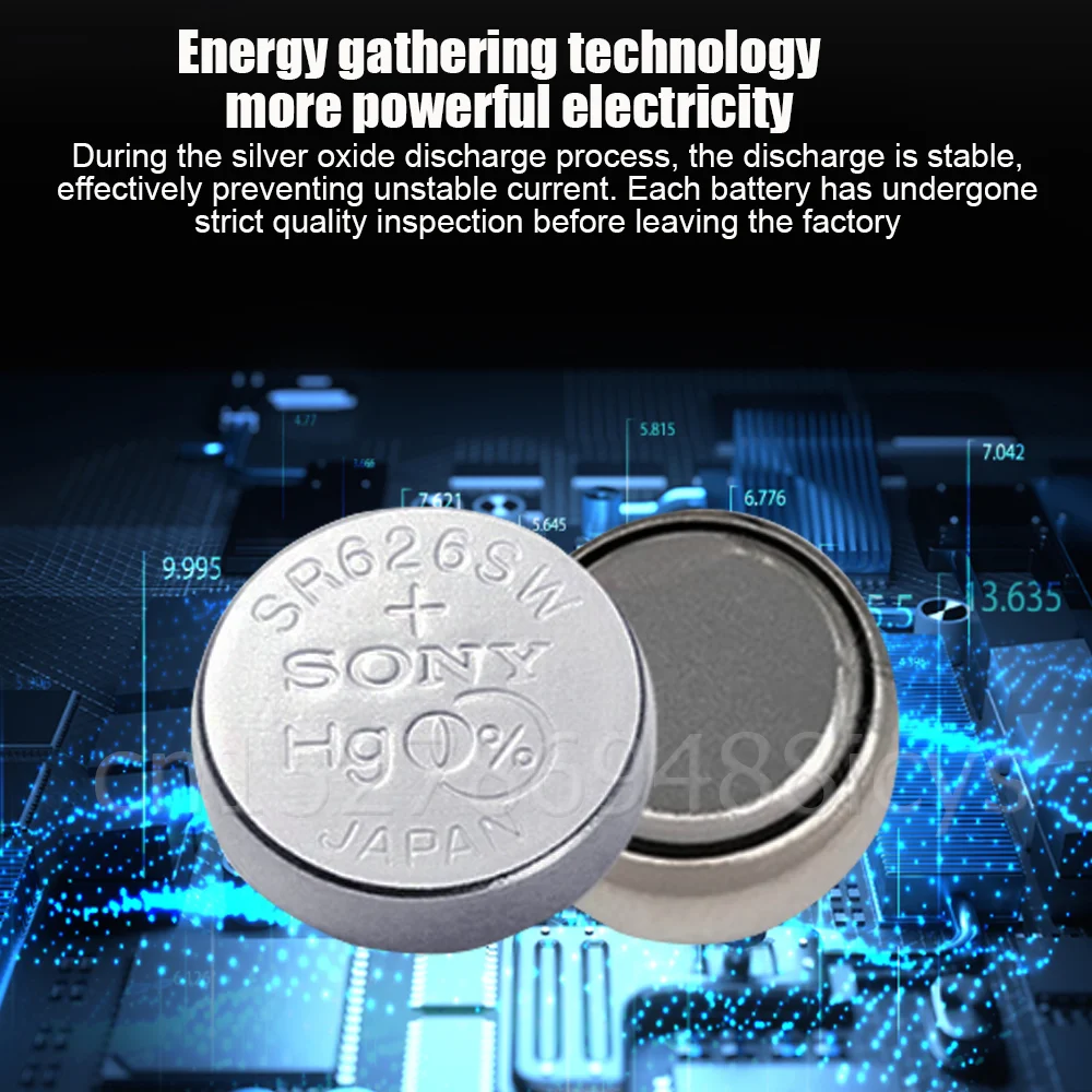 10PCS Original Sony 377 SR626SW SR626 377A AG4 LR66 1.55V Silver Oxide Battery For Watch Car Key MADE IN JAPAN Button Coin Cell - купить по