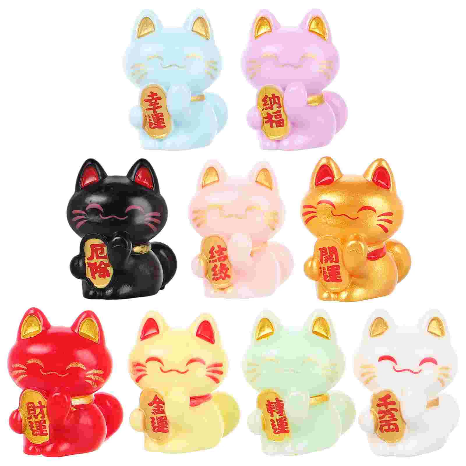 9 шт. миниатюрные фигурки Lucky Cat моделирование животных декор игрушка фигурка