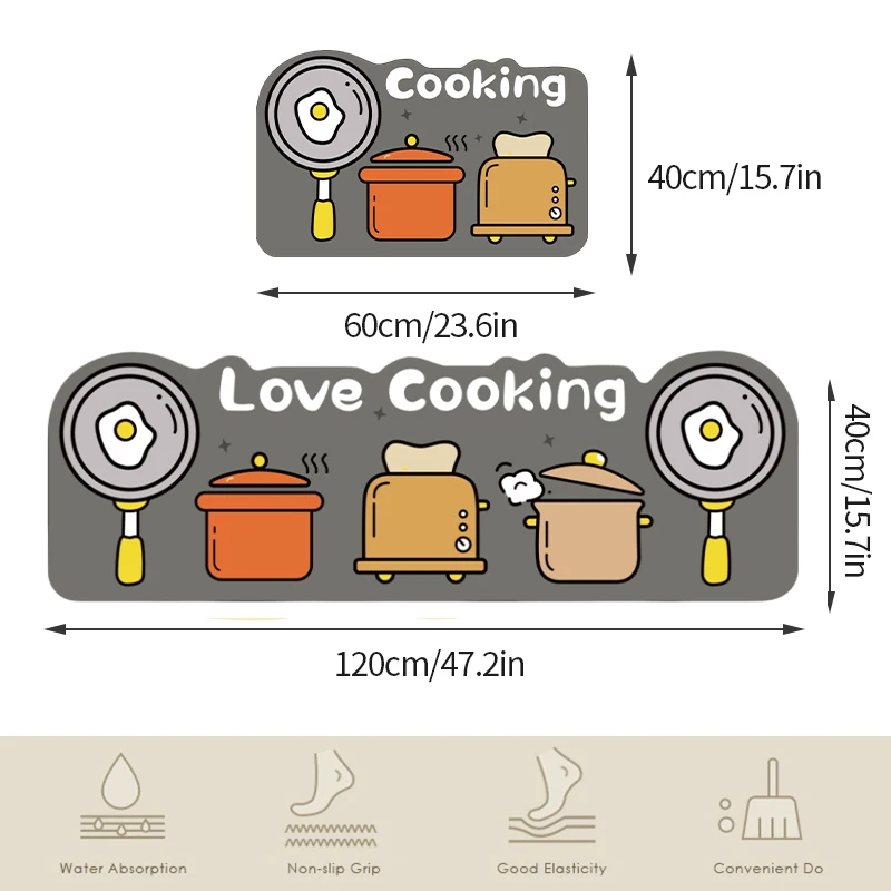 Мультяшный кухонный коврик для приготовления пищи длинные коврики ног