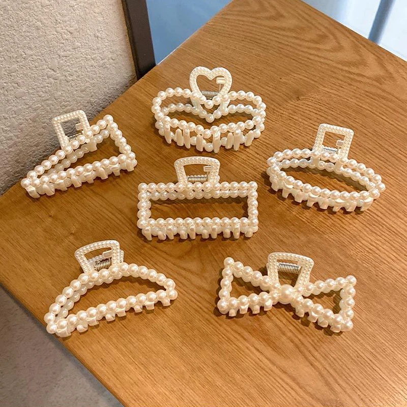 

Barrettes 6pcs/set Girls Pearls Hair Clips Small Size Multifunctional New Autumn Fashion Women Hair Accessories Metal Hair Claws