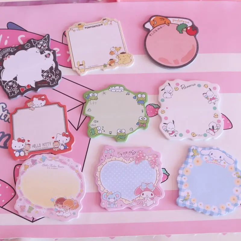 

Sanrio Kawaii Kuromi Note Paper My Melody Cinnamoroll Hello Kitty Student Cartoon Hand Account Message Note N Times Sticker