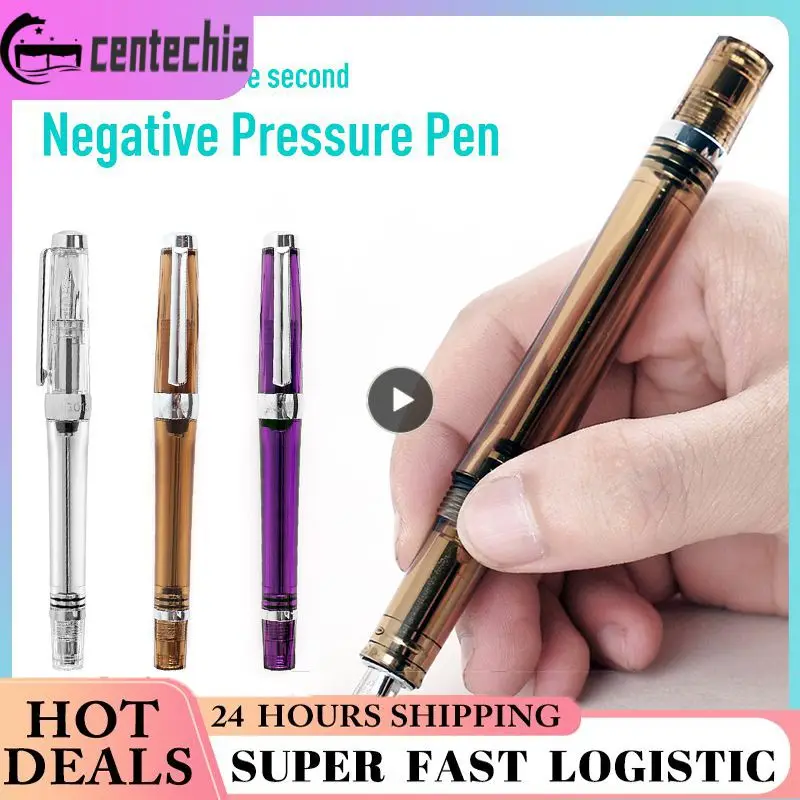 

0.38/0.5MM EF/F Nib Transparent Vaccum Fountain Filling Fountain Pen for Art Creation Painting Font Design Student School Office