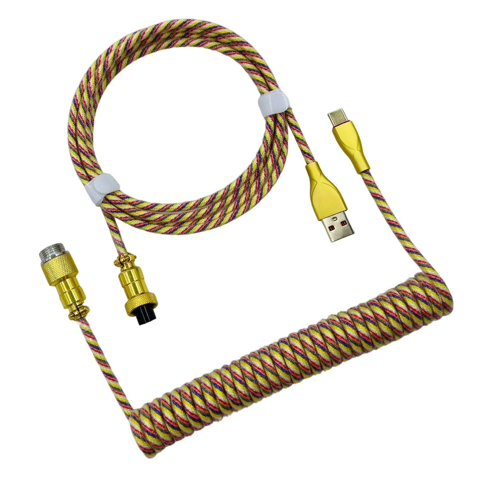 

Mechanical Keyboard coil Cable with Connector Flexible Detachable Type C to Type A Cable Coiling Spring Sprial Cable