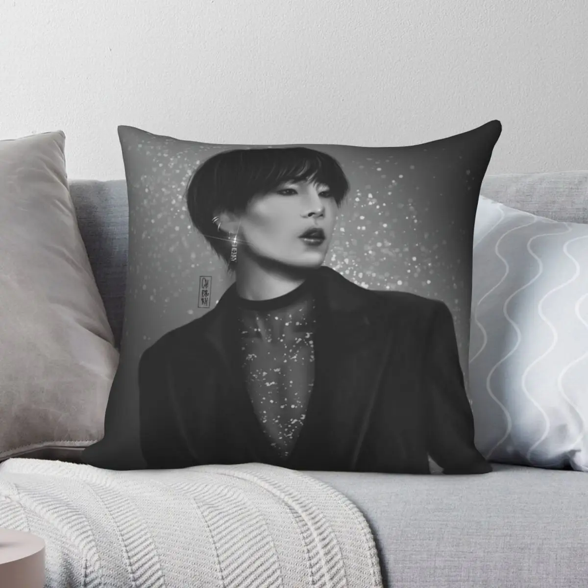 

Suga Square Pillowcase Polyester Linen Velvet Creative Zip Decor Throw Pillow Case Car Cushion Cover