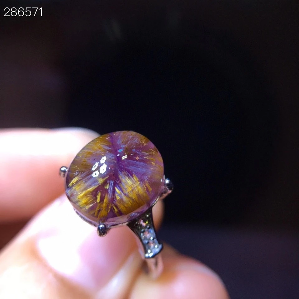 

Натуральный какоксенит, красный, фиолетовый рутилированный Регулируемый кольцо 12,2/10,6 мм, Женский рутилированный кварц, капля воды aaaaaaaa