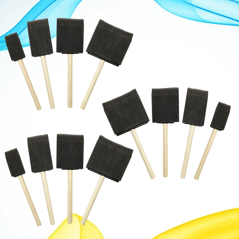 

3 Set/12 Suite Chalk Brush Kids Kindergarten Painting Kit Sponge Bamboo Child Sponges Brushes