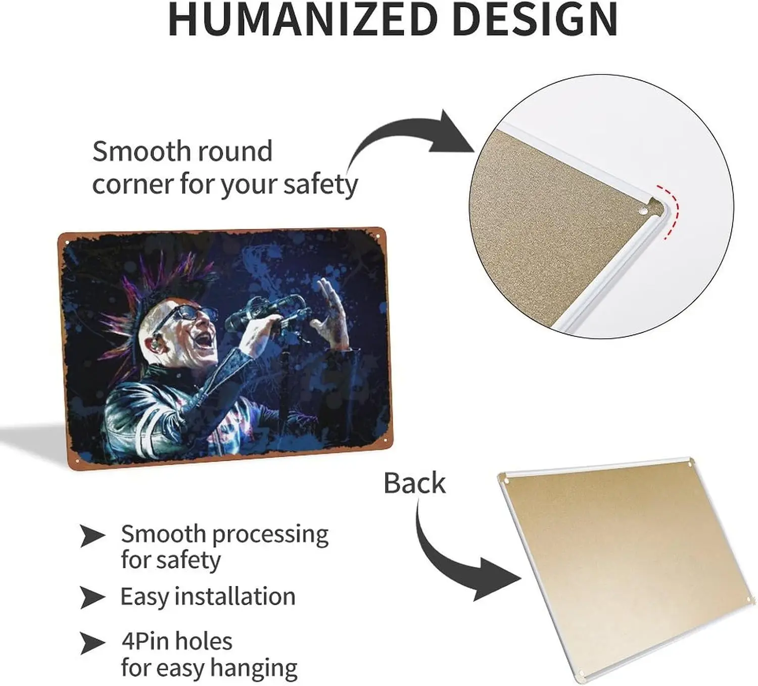 Плакат Sngers Mynrd J Keenn Metl Tn Sgn Vntge rt Wll Decor 12 x 8 nch