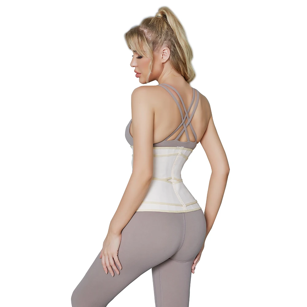 Латексный корсет на молнии 25 стальных косточек пояс для коррекции талии Нижний