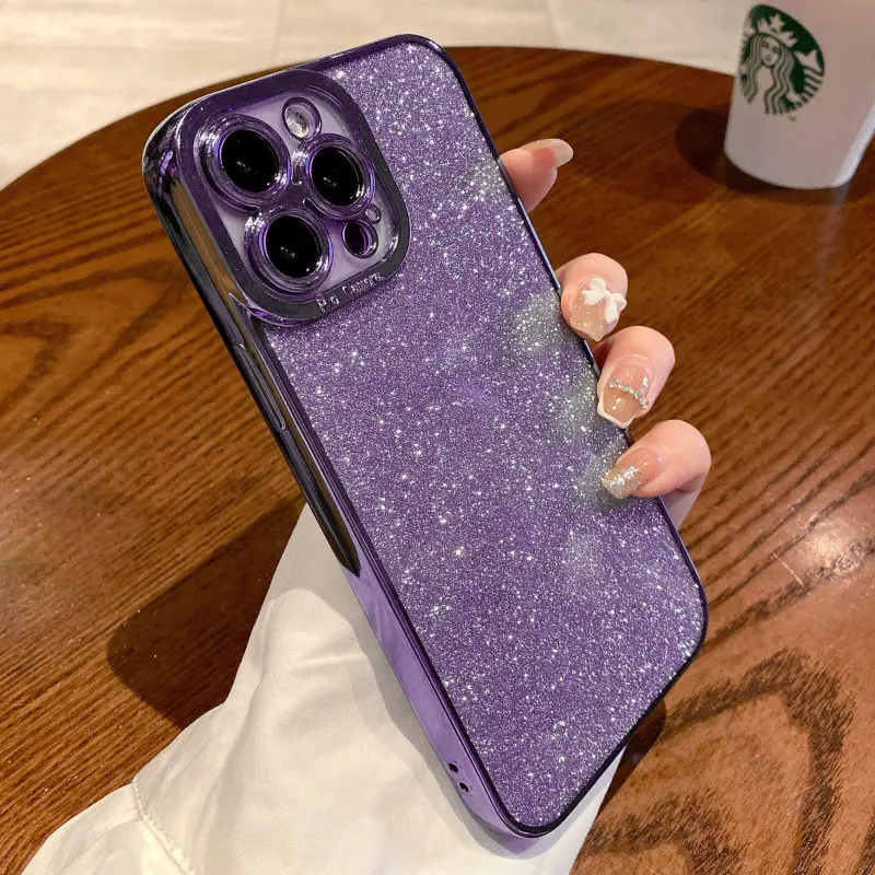 

Luxury Plating Bling Glitter Square Case for IPhone 14 13 12 11 Pro Max Mini X XR XS 7 8 Plus SE 2 Soft Silicone Sequins Cover