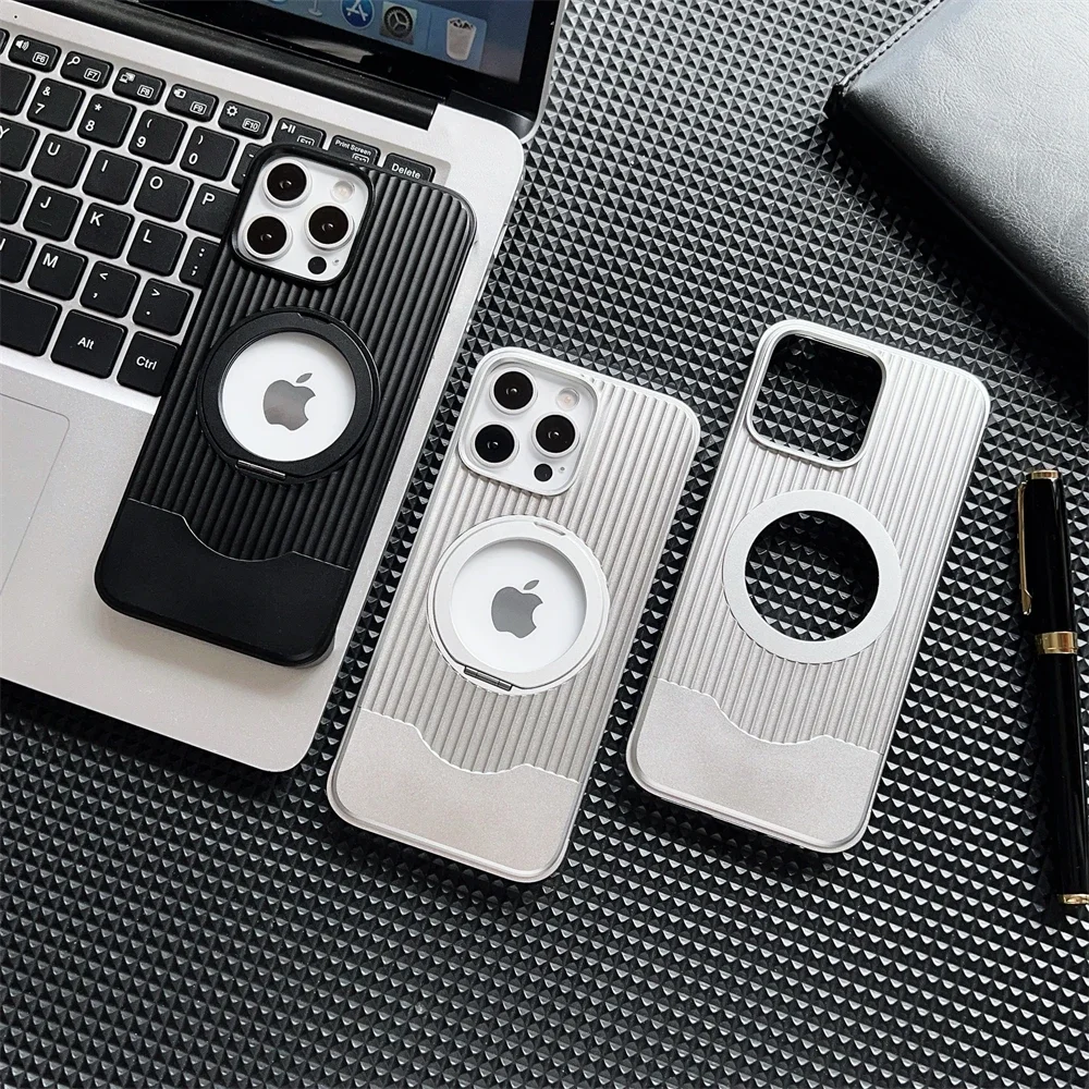 360 ° Металлический чехол для телефона с магнитным держателем iPhone 13 14 15 16 Pro Max Plus