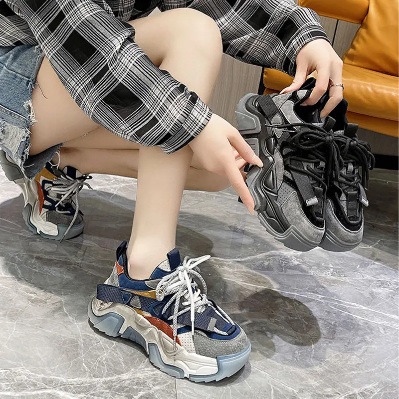 

Dad shoes women's spring and autumn 2022 new women's shoes all-match thick-soled Color blocking sneakers fashion casual shoes