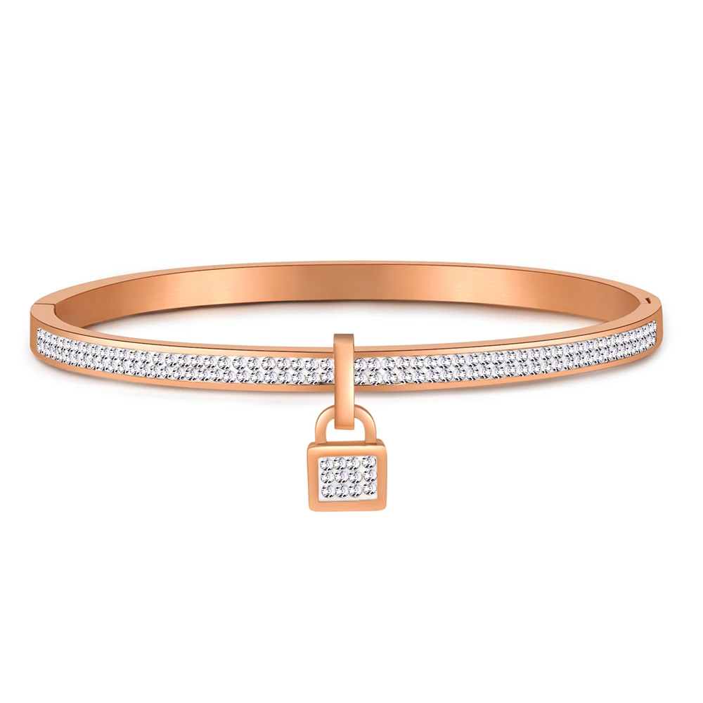 Новинка женский браслет с подвеской в виде розетки со стразами из нержавеющей