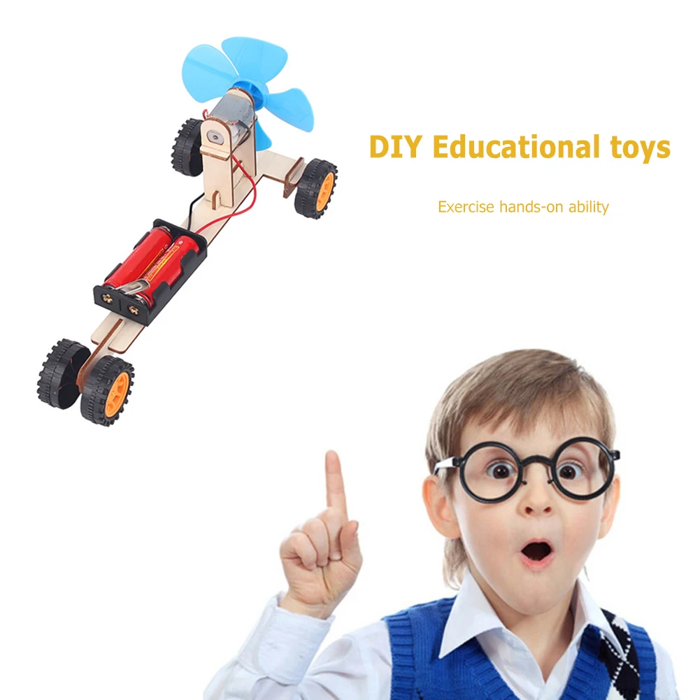 DIY электрическая ветряная мельница модель автомобиля Обучающие игрушки ручной