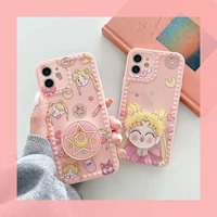 cartoon sailor moon pink girls phone cases for iphone 13 12 11 pro max x xr xs max 8 7 plus se2020 back silicone cover