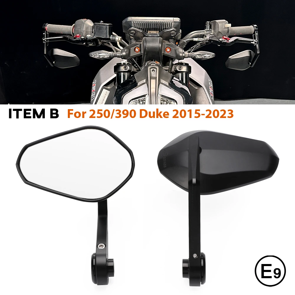 

2024 Duke 390 Торцевое зеркало на руле E9 для 390 DUKE 250 125, боковые зеркала заднего вида для мотоцикла, широкое вращение зрения Duke 390