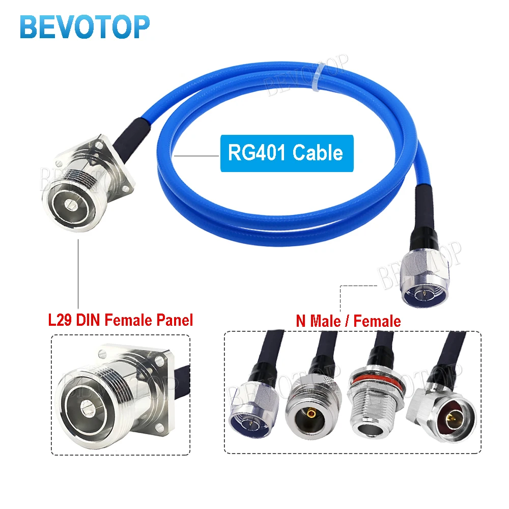 RG401 50-5 Кабель типа N с вилкой папа до L29 DIN мама Высокочастотный кабель низкими