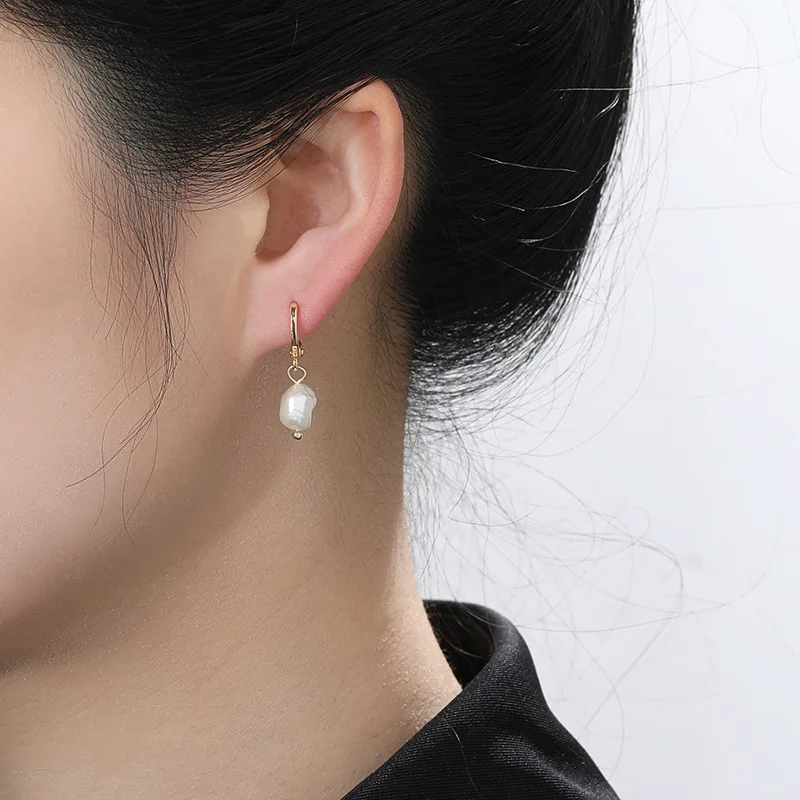 Серьги-Подвески ручной работы из нержавеющей стали с жемчугом