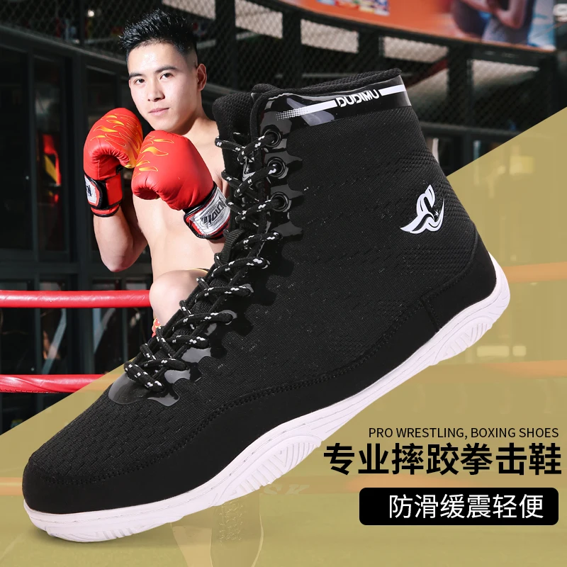 

Hot Sale Boxing Training Shoe for Men Big Size Wrestling Boots Mens Brand Designer Core Cross-Training Shoes Boxing Sneakers