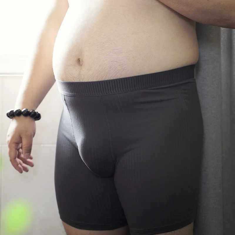 Long Boxer Briefs for Men Anti Wear Leg Chubby Bear plus size Fitness Shorts Running Underwear U-shaped Cotton Underpants