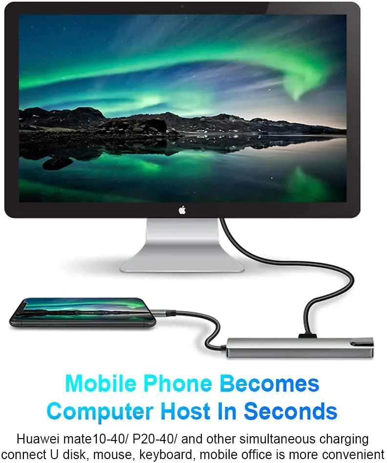 Док-станция 8 в 1 USB C разветвитель адаптер с PD зарядкой RJ45 Ethernet 4K HDMI TF/SD картой для