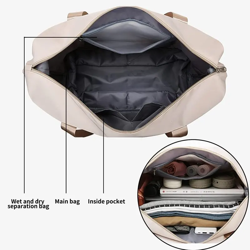 Womens Travel Duffel Bags,Large Capacity Carry On Tote Bag,Expandable Sports Gym Bag With Trolley Sleeve,Weekender Tote Bags For
