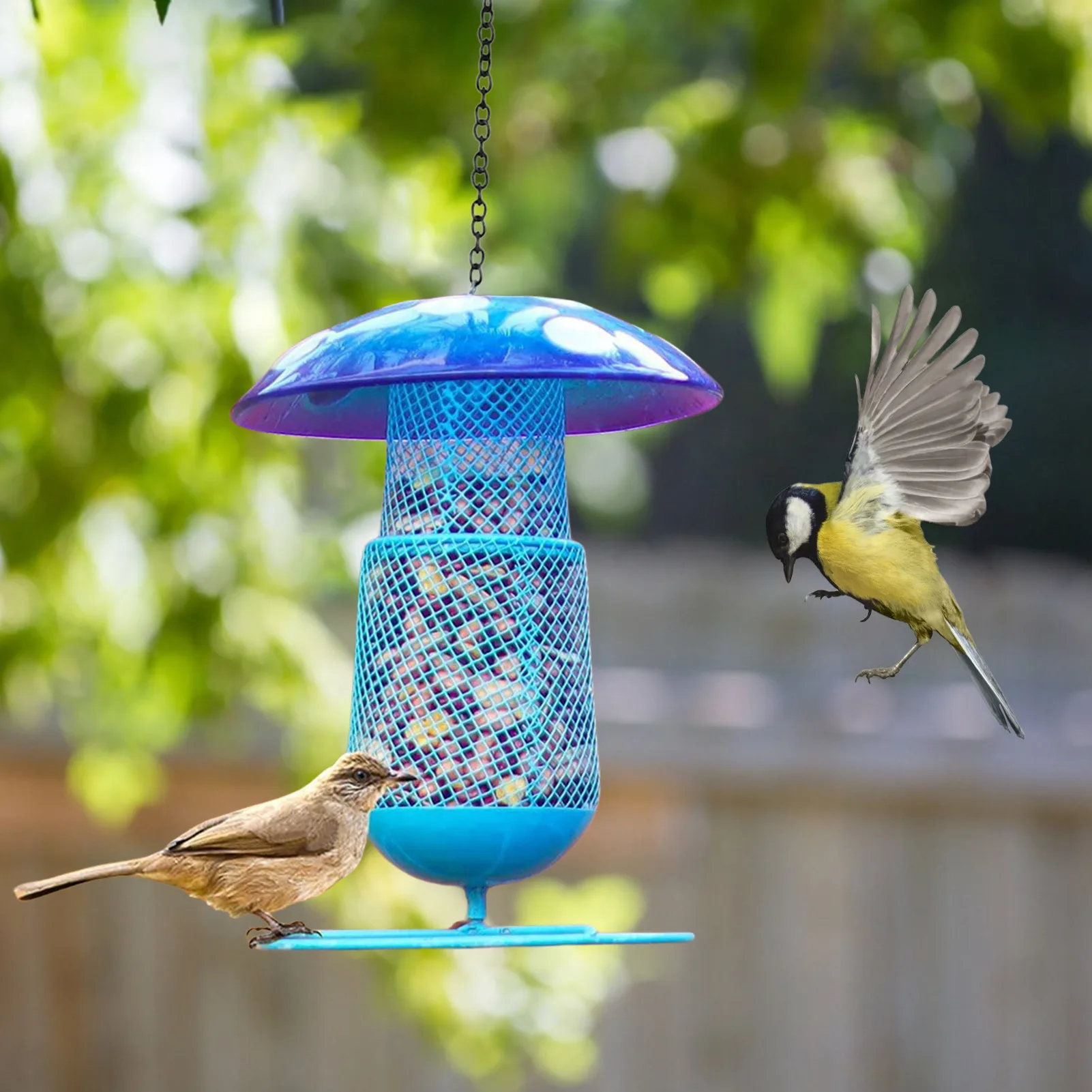 

Squirrel Proof Bird Feeder Lantern Bird Feeders Wild Bird Feeders For Seeds Metal Mesh Feeding Stations bird Food Container