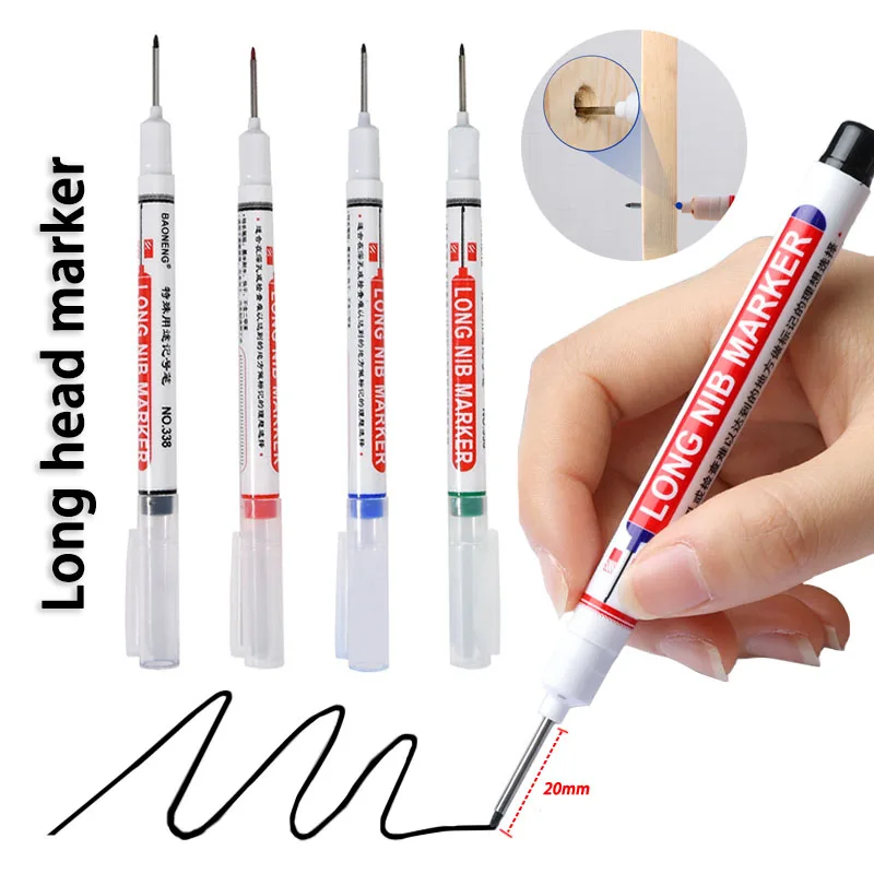 

1pcs Long Head Marker 20mm Marker for Woodworking Deep Mouth Tile Marker Lengthened Oil-based Marker for Punching Notes