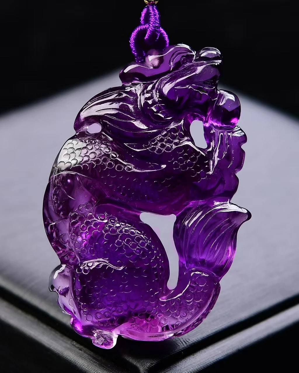 Натуральный фиолетовый аметист кварцевый кулон 54*34*15 мм дракон ювелирные бусины