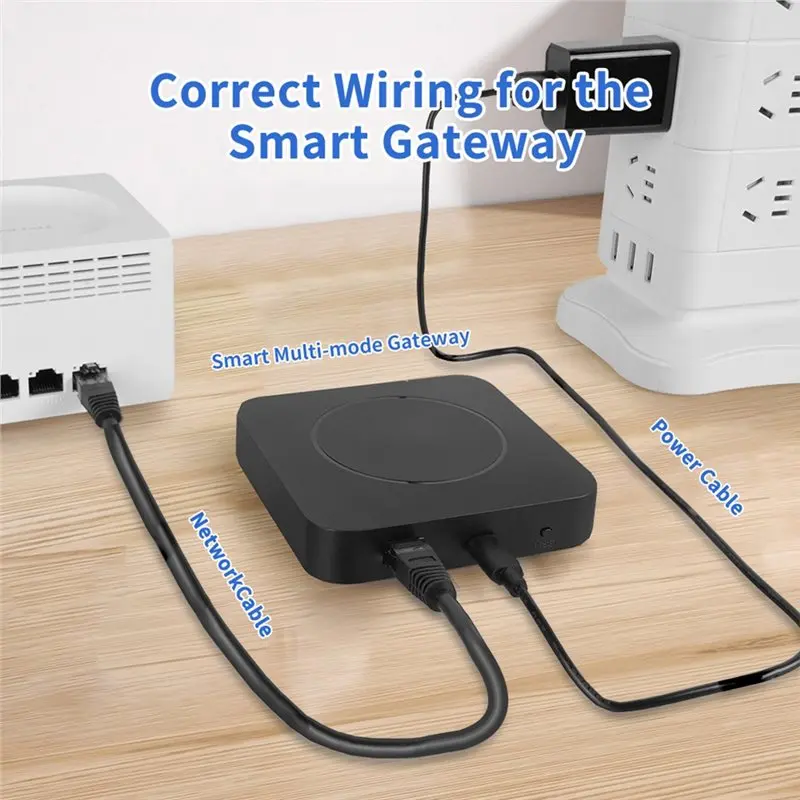 Фото Умный шлюз Tuya Smart Matter с поддержкой Zigbee и BLE 5.0, Wi-Fi 2.4G/5G, центр управления умным домом, мониторинг Smart Life, совместимость с Alexa №3