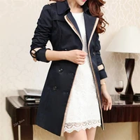dimi classic casual office lady business outwear fall autumn women double breasted long trench coat khaki with belt