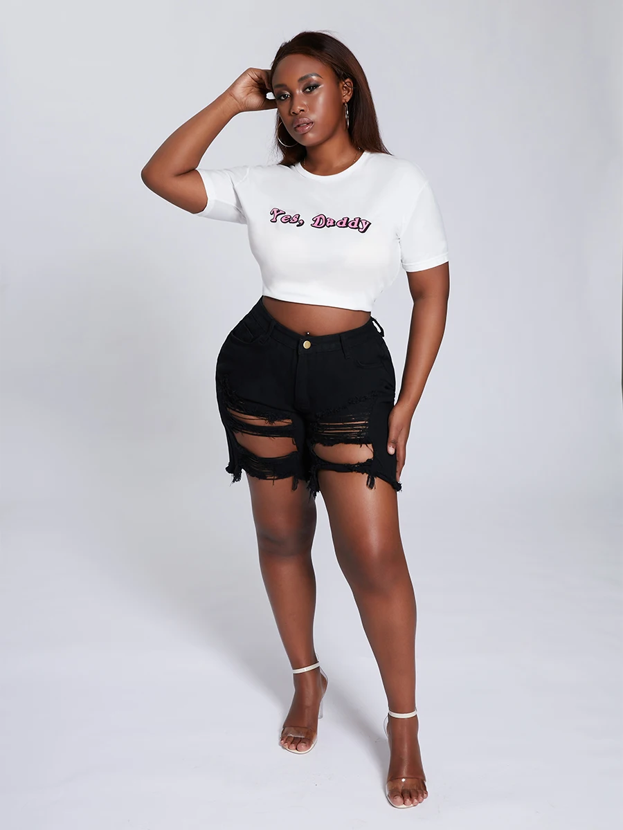 

Джинсовые шорты со средней посадкой