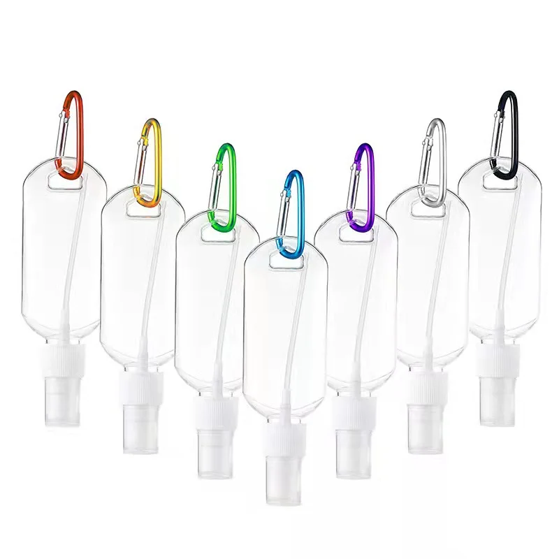 

30Pcs 30/50/60ml Travel Plastic Clear Keychain Refillable Bottles Empty Bottles Portable Convenient Mini Leakproof Containers