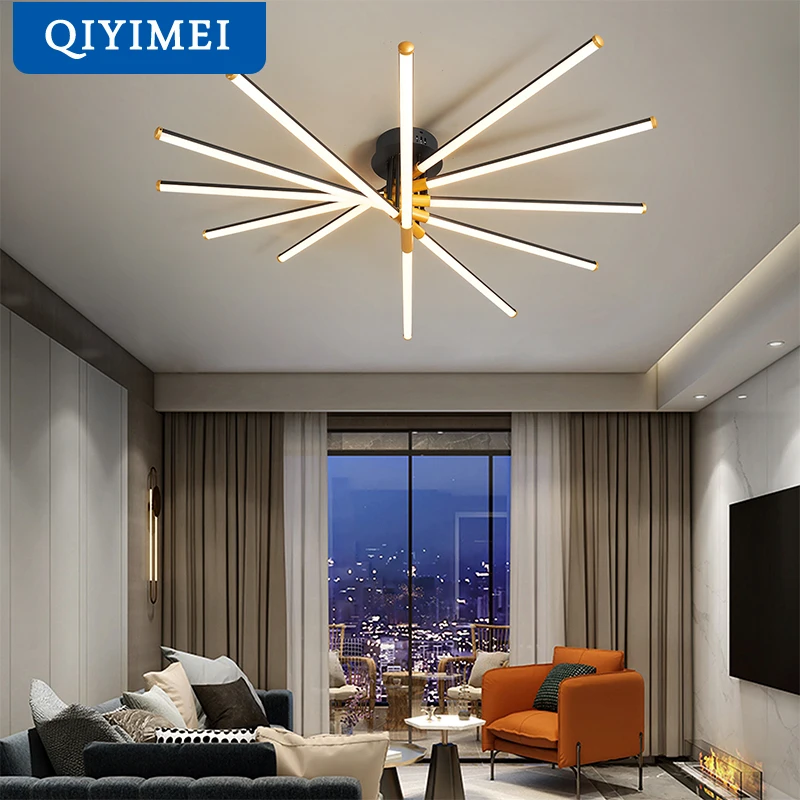 

Современные светодиодные люстры QIYIMEI, Светильники для гостиной, домашнее освещение, потолочное комнатное освещение, домашний декор, регулируемые люстры