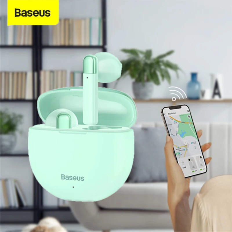 

Baseus W2 TWS Wireless Dual channel connection Headphone Headset ENC Call Waterproof Earphones Anti-lost APP GPS