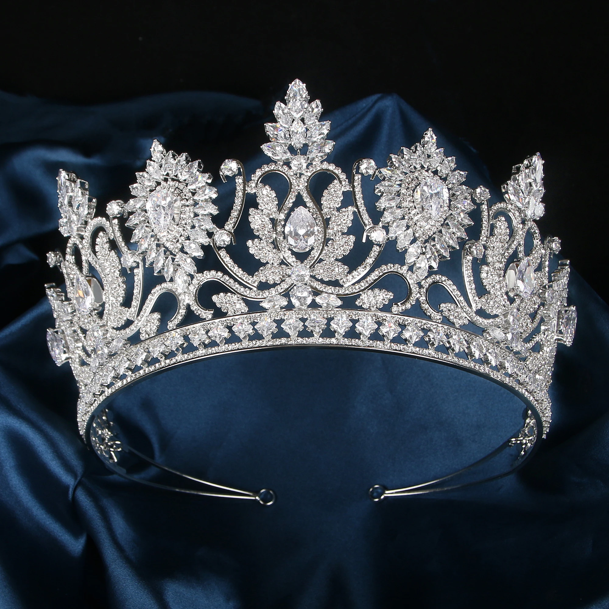 

Jewelry New Wedding Pageant Hair Accessories CZ Zirconia Bridal Tiara Crown Headpiece for Women