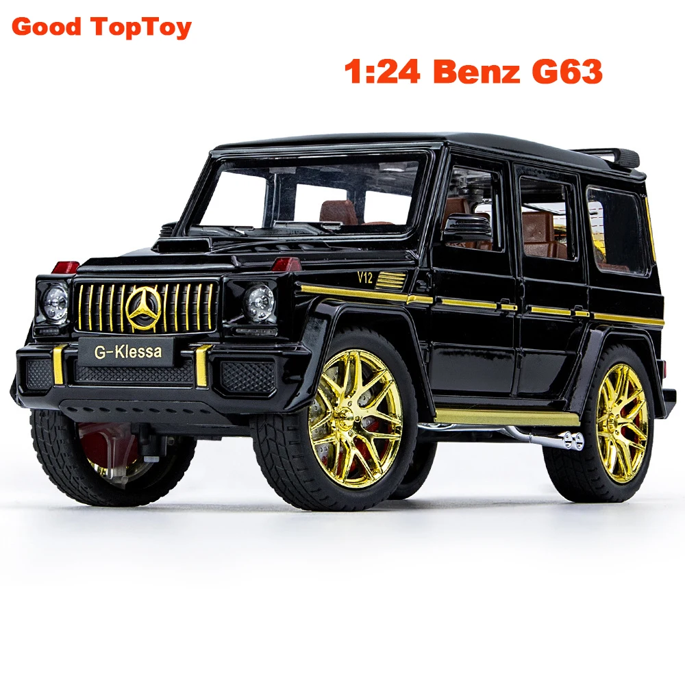 

1:24 Benz G63 Alloy Models Off-Road Vehicles Six Open Doors With Sound Light Back Light Sound Effects Car Model Children'S Gifts