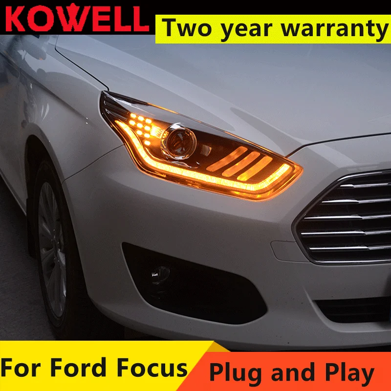 

Передняя фара для Ford Focus 2015 2016 2018, светодиодсветодиодный фары, фары DRL, линзы, ксеноновые HID автомобильные аксессуары