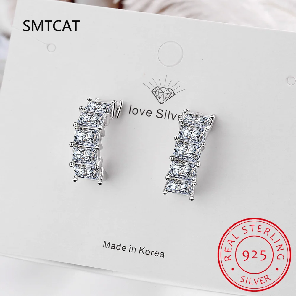 Серьги-гвоздики из серебра 100% пробы с изумрудом 4 карата