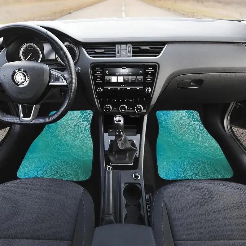 

Light Green Teal Mandalas Car Floor Mats, Car Floor Mats Set, Floor Mats for Car