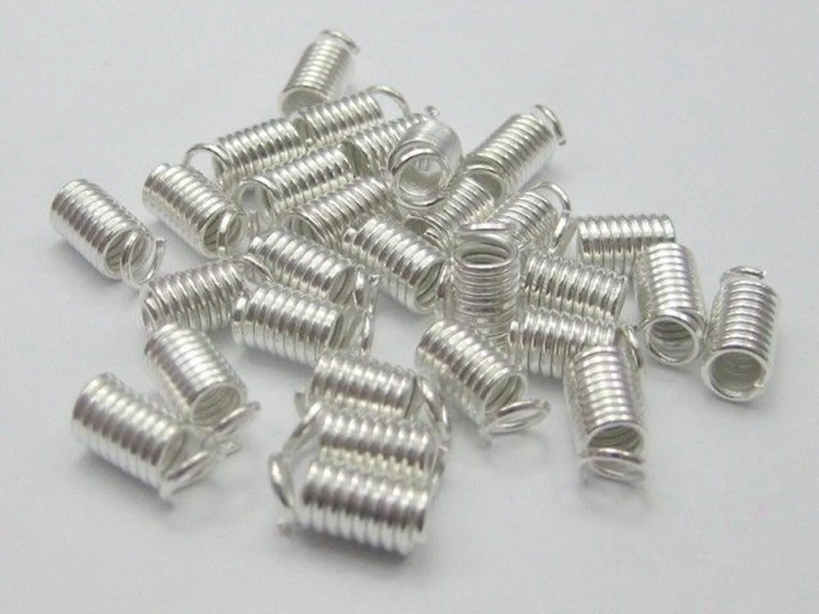 100 матовые застежки для бусин с серебряным покрытием, концевые зажимные бусины, соединитель 5x9 мм, фурнитура